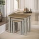 image 4 of Set Of 3 Pine Nesting Tables Grey Brown