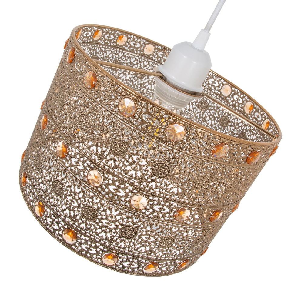 image 1 of Polished Gold Acrylic Gem Moroccan Style Chandelier Pendant Light Shade | Gold