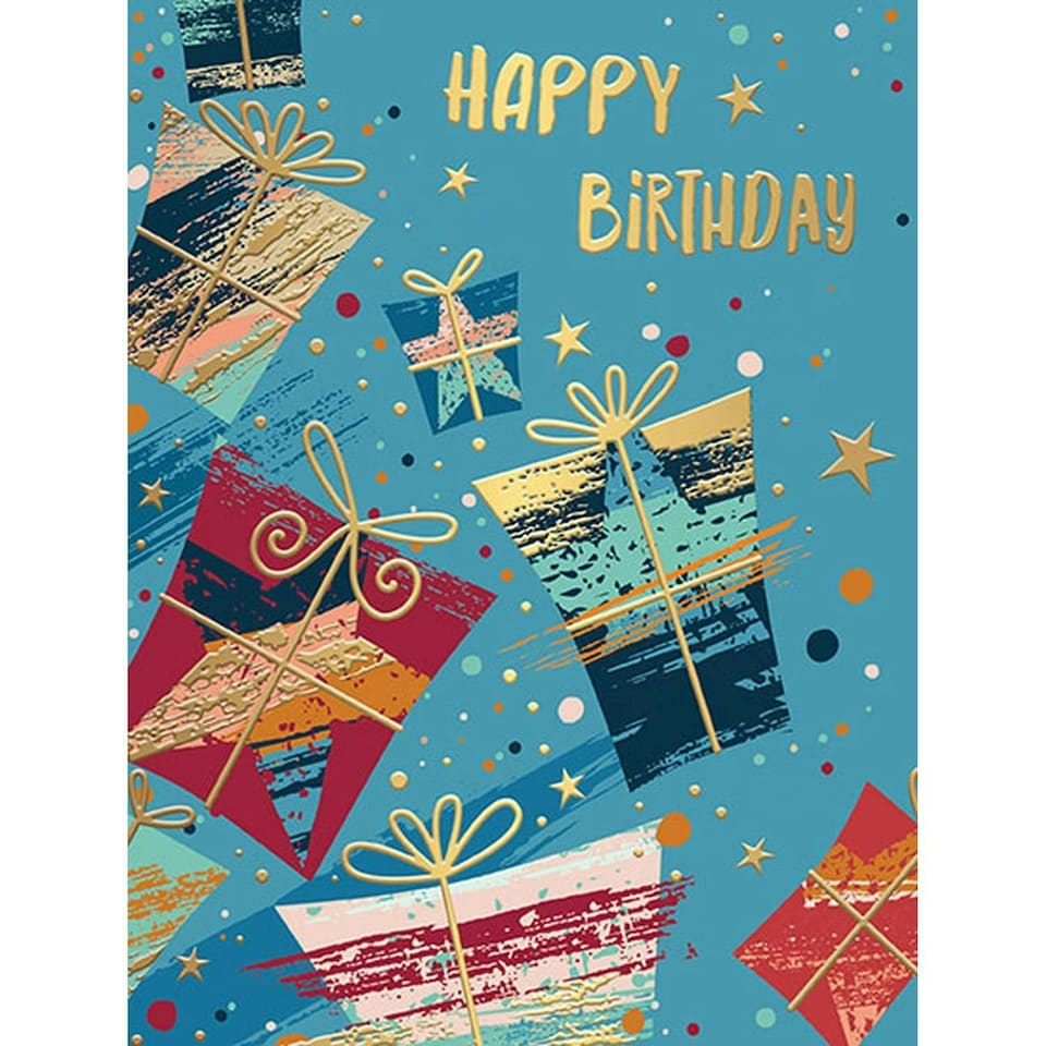 Words 'n' Wishes Traditional Open Birthday Card for a Male, Birthday Card for Male, Multi-Coloured 197 x 152 mm