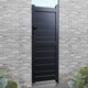 image 1 of Pedestrian Gate 1200x2000mm Black - Horizontal Solid Infill and Flat Top | Black | 1