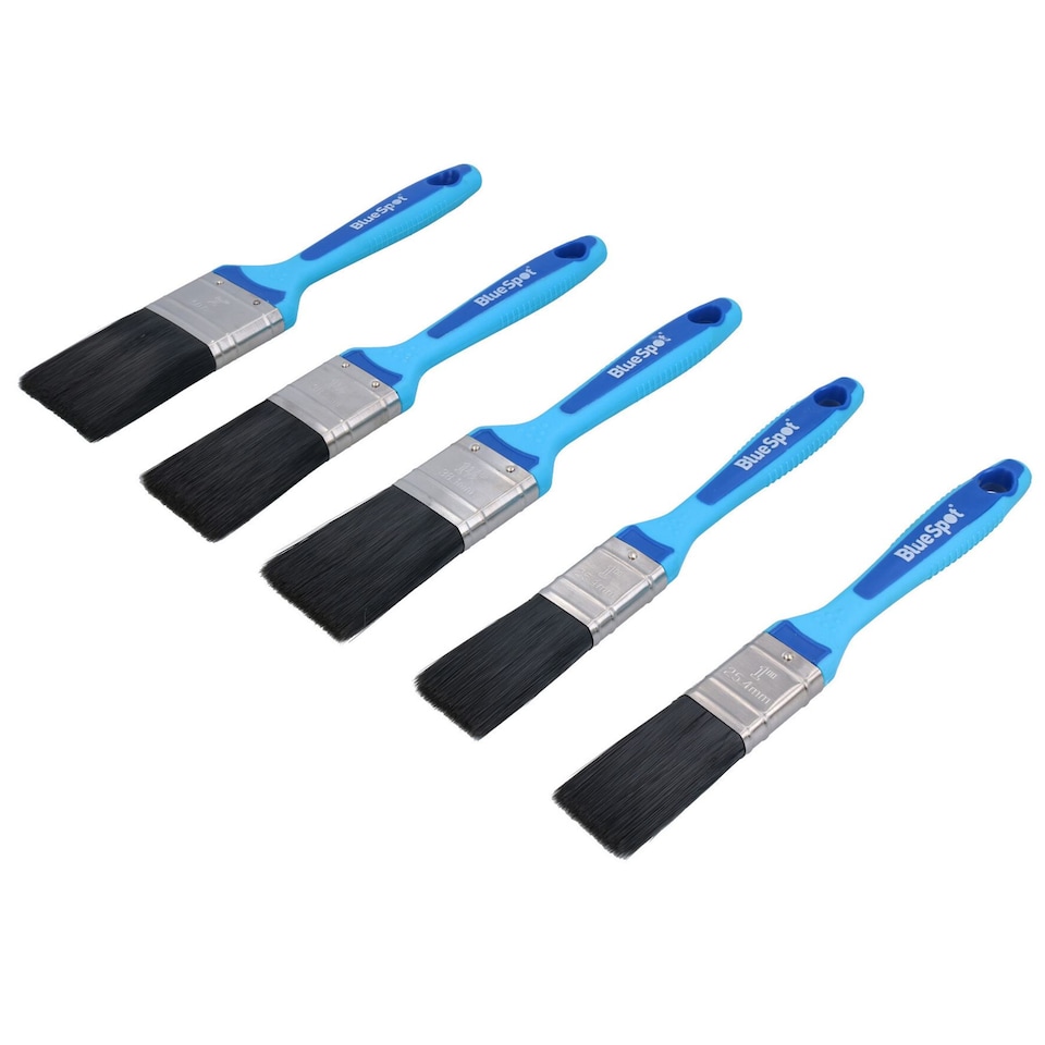 image 1 of 20pc Synthetic Paint Brush Painting + Decorating Brushes Rubber Grip Handle 1” – 2”