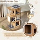 image 3 of COSTWAY Modern Cat Tree Kittens Cat Tower House