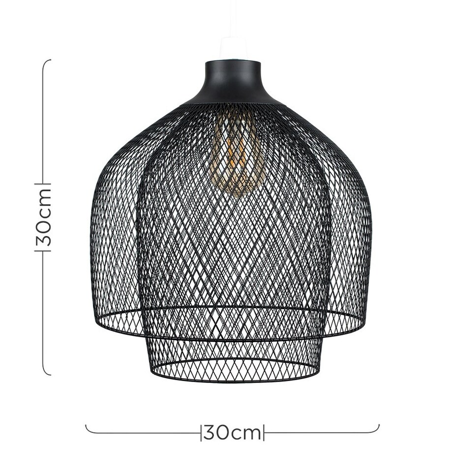 image 1 of ValueLights Sigmund Black Ceiling Pendant Shade & Bulb | Black