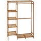 image 1 of HOMCOM Bamboo Clothes Rail Garment Rack with 6 Tier Storage Shelf