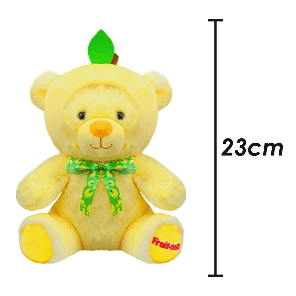 image 1 of Fruit-tella Lemon Bear Soft Toy Plush Cute Cuddly Fluffy Plushie 23cm Yellow