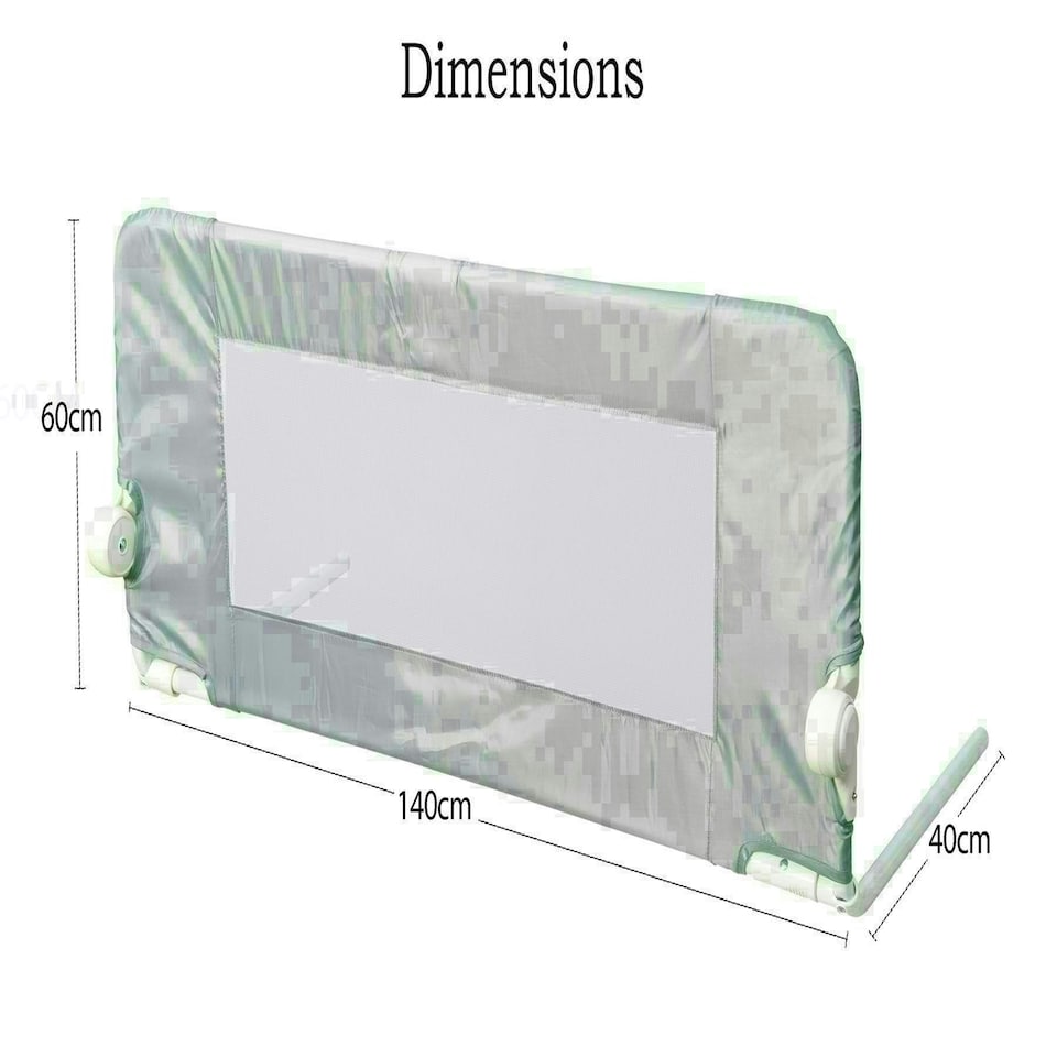 image 1 of Safetots Deluxe Soft Touch Denim Extra Tall Bed Rail, Natural 140cm Wide x 60cm Tall, Toddler Bed Guard For Safety