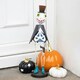 image 2 of Metal  Halloween Skeleton Ornament with Top Hat