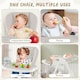 image 6 of COSTWAY Folding Baby High Chair Convertible High Chair Beige