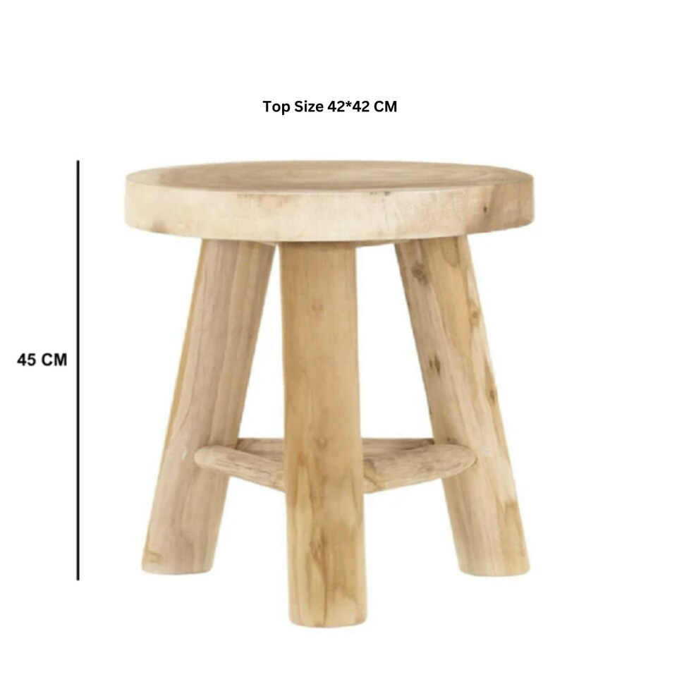 image 1 of Monco Accacia Wooden Stool Display Stand