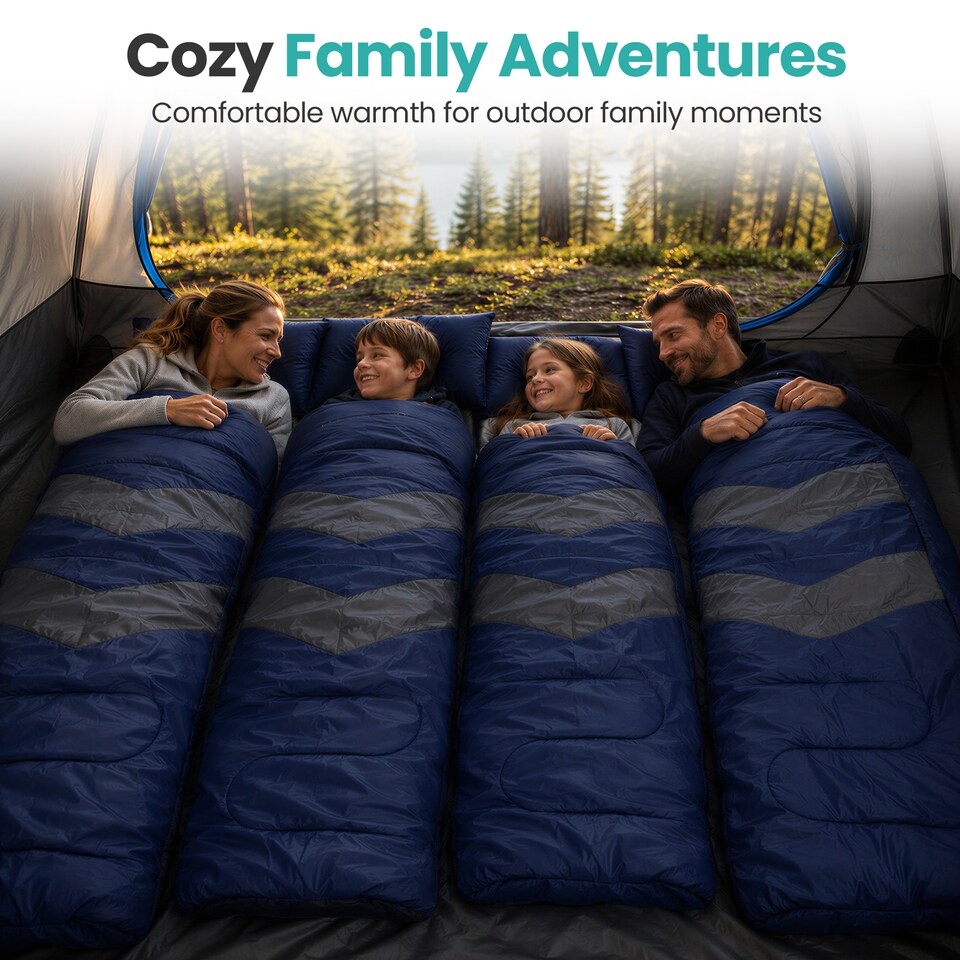 image 1 of 4 Season Waterproof Backpacking Sleeping Bag for Single Adults - 6ft