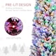 image 3 of HOMCOM 7ft Pre Lit Artificial Christmas Tree Holiday Decor with 250 Colourful LED Lights and 592 Snow Flocked Tips, Pine Cone, Berry, Ball Tree Decoration