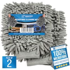 Microfibre Cloth Car Wash Mitt Glove Double Sided Wash Mitt for Car Washing - Pack of 2