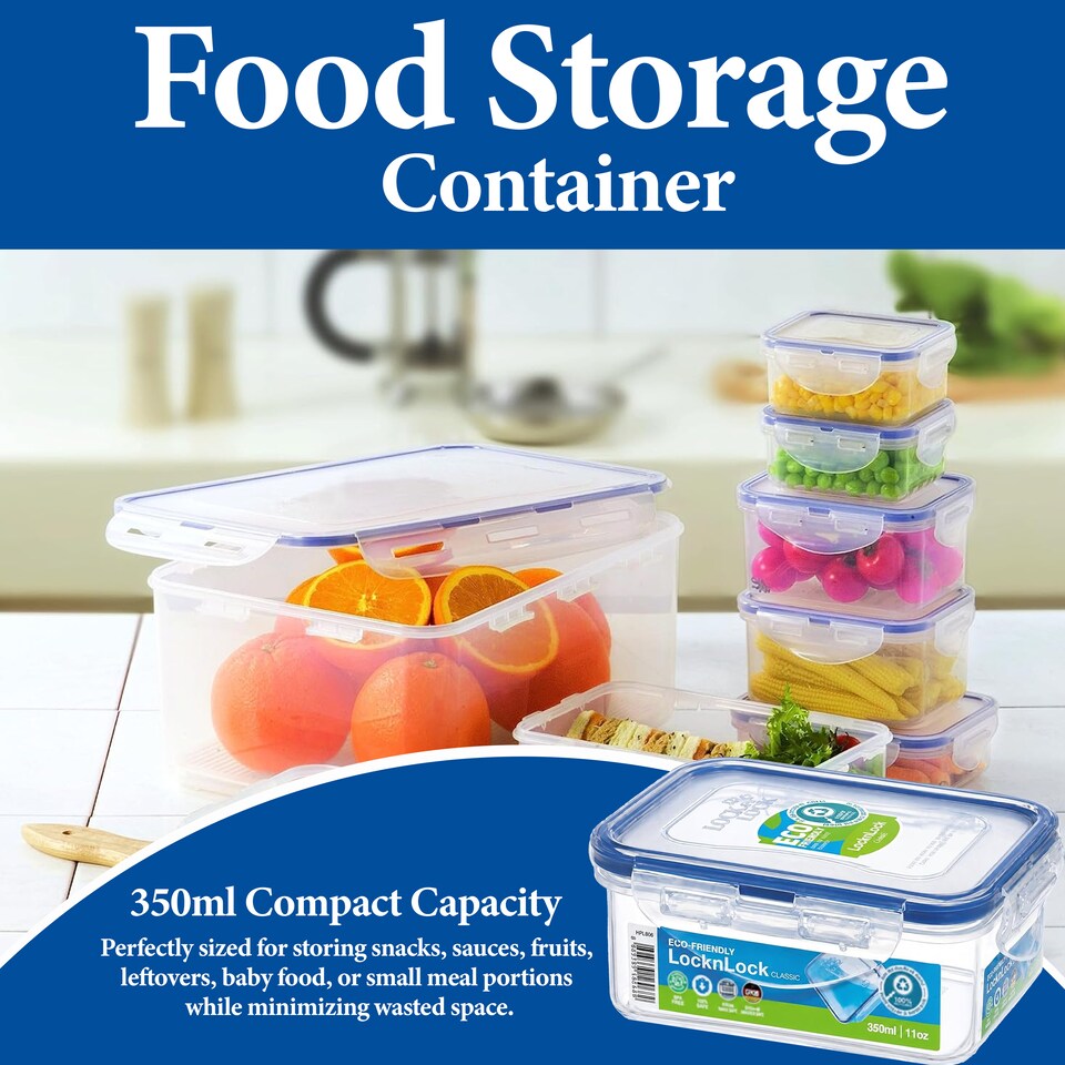 image 1 of LocknLock Classic Rectangular Food Storage Container Airtight BPA Free 350ml