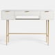 image 3 of OHS Ribbed Dressing Table Vanity Makeup Desk with 3 Drawers | White