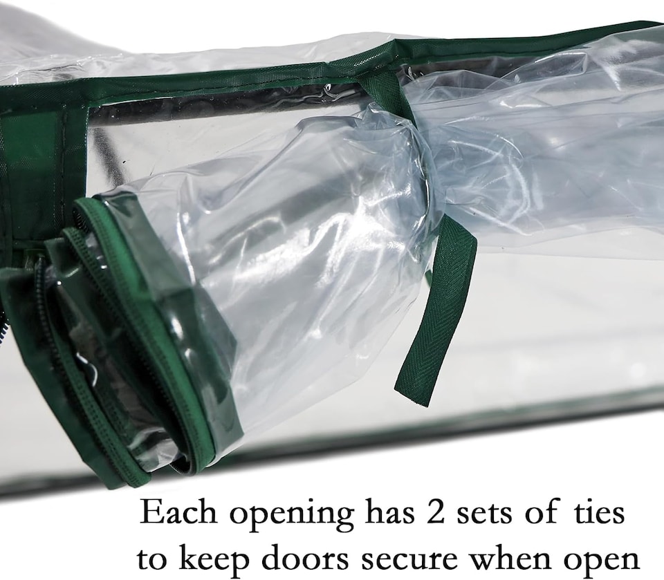 image 1 of Large Tunnel Greenhouse Growhouse Plant Garden Metal Frame Zipper Door PVC Cover