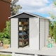 image 2 of Outsunny 9'x6' Galvanised Metal Garden Shed Tool Storage Shed for Patio Grey