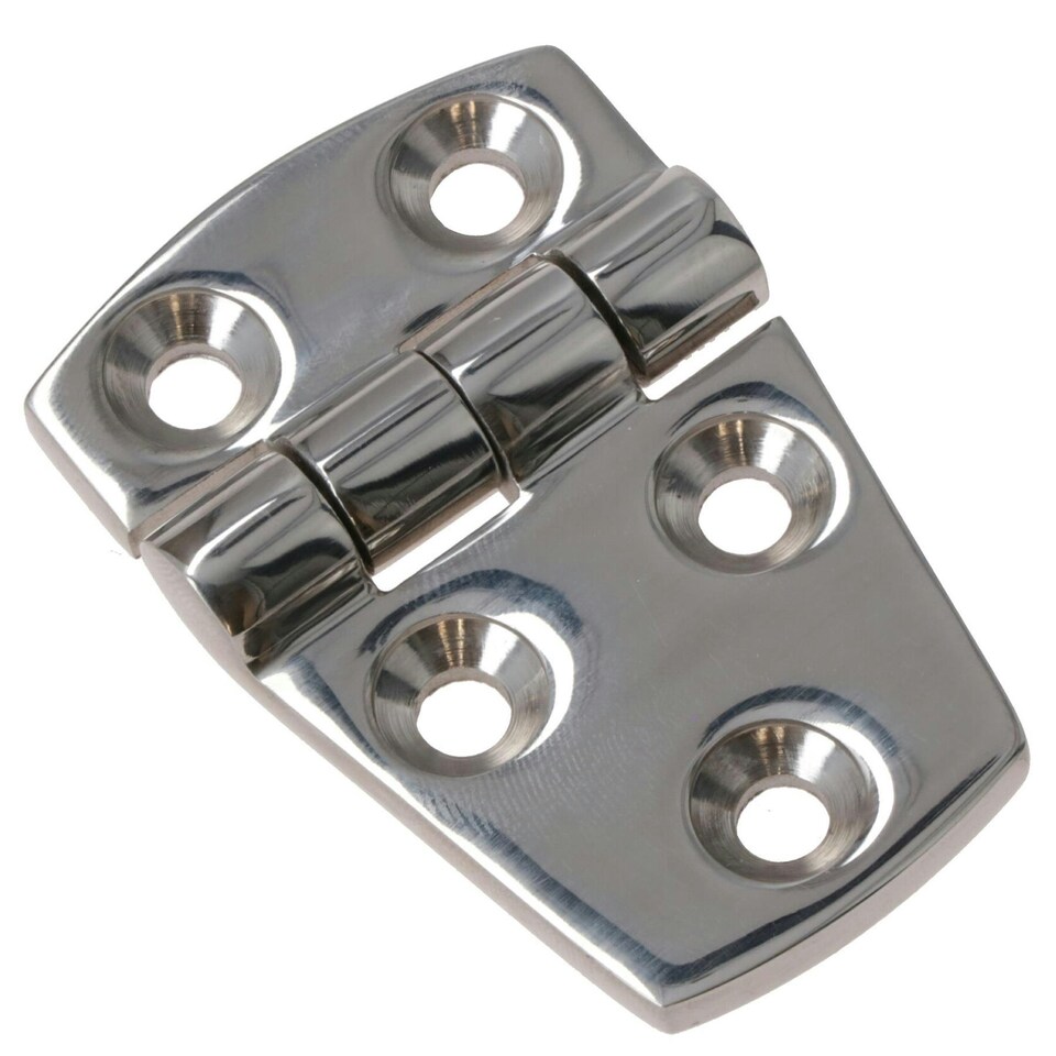 image 1 of Polished Door Hinge 4 Pack Stainless Steel 56mm x 38mm 316 Marine Cabin Hatch Silver