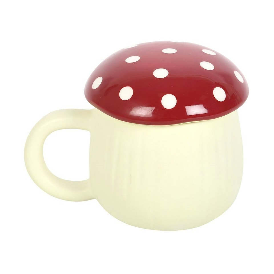 image 1 of Something Different Mushroom Mug - Cream/Red - One Size
