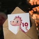 image 3 of Cute Pink Dinosaur Cartoon Kids Age 10 Year Child 10th Birthday Card