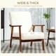 image 4 of HOMCOM Boucle Accent Chair Armchair W/ Wide Seat for Living Room Bedroom, White