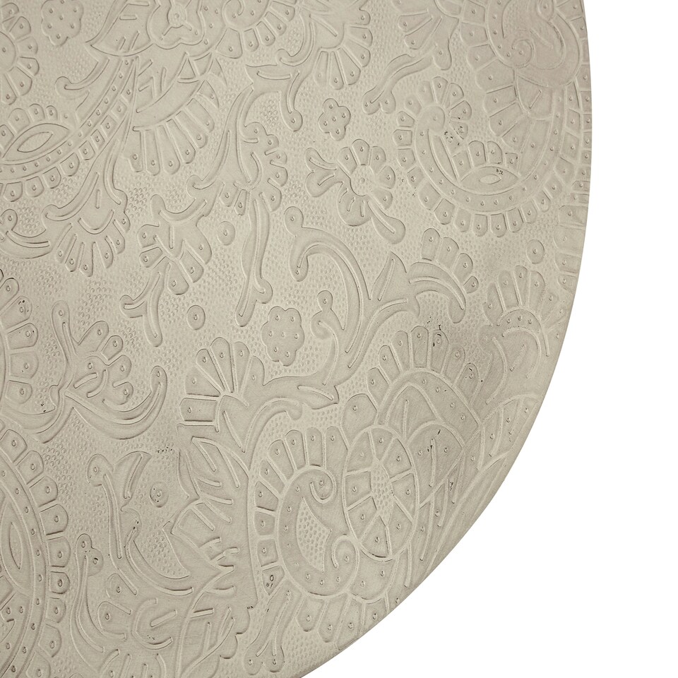 image 1 of Interiors by Premier Sturdy Metal And White Finish Carve Side Table, Versatile Side Table By Couch, Classic Profile Corner Table