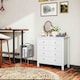 image 7 of HOMCOM Fluted Bedroom Chest of Drawers w/ 5 Drawers Gold Tone Handles White