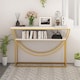 image 7 of COSTWAY 2-Tier Faux Marble Top Console Entryway Table White
