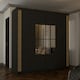 image 2 of Spacious 203cm Sliding Wardrobe with Paneled Mirror Doors & Votan Strip | Adjustable Interior | White, Black, Grey, Oak Black | Black203cm
