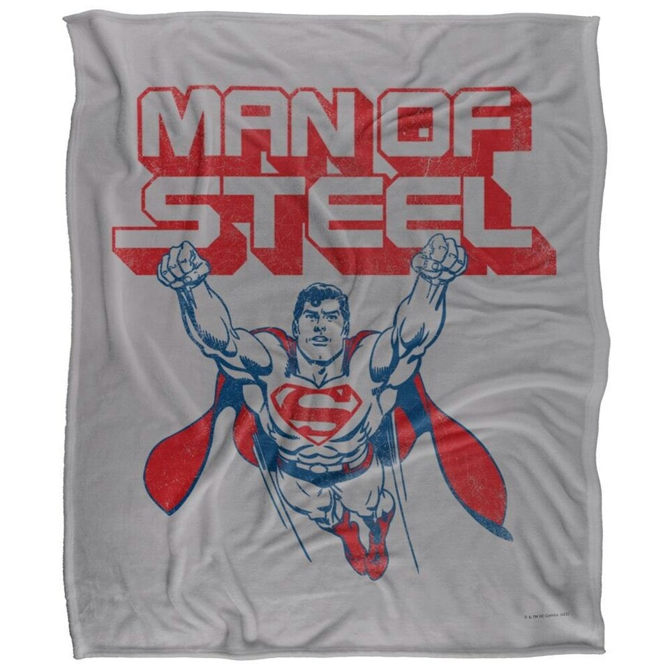 image 1 of Superman Man Of Steel Blanket - Multicoloured - One Size