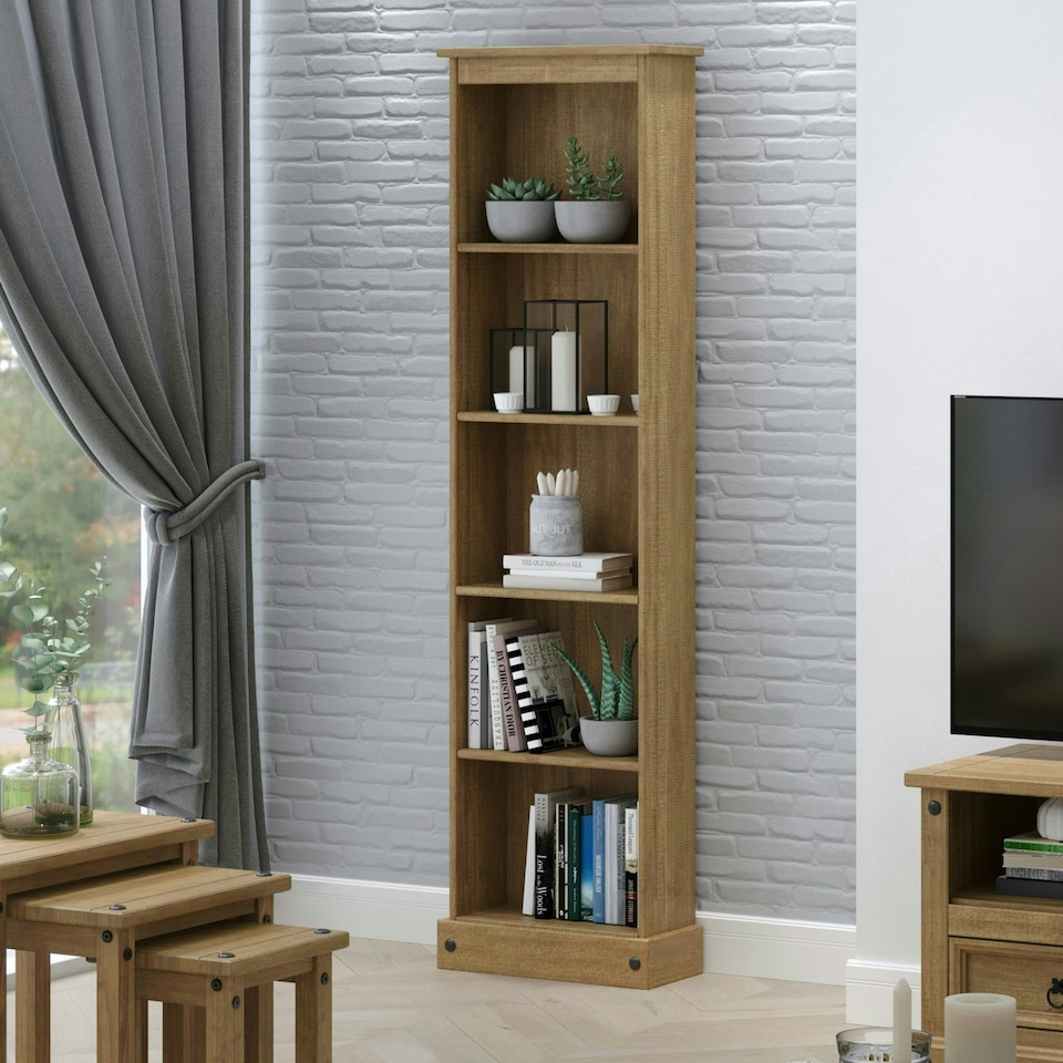 image 1 of Core Products Corona, Tall Narrow Bookcase H176cm x W46cm x L20cm Brown