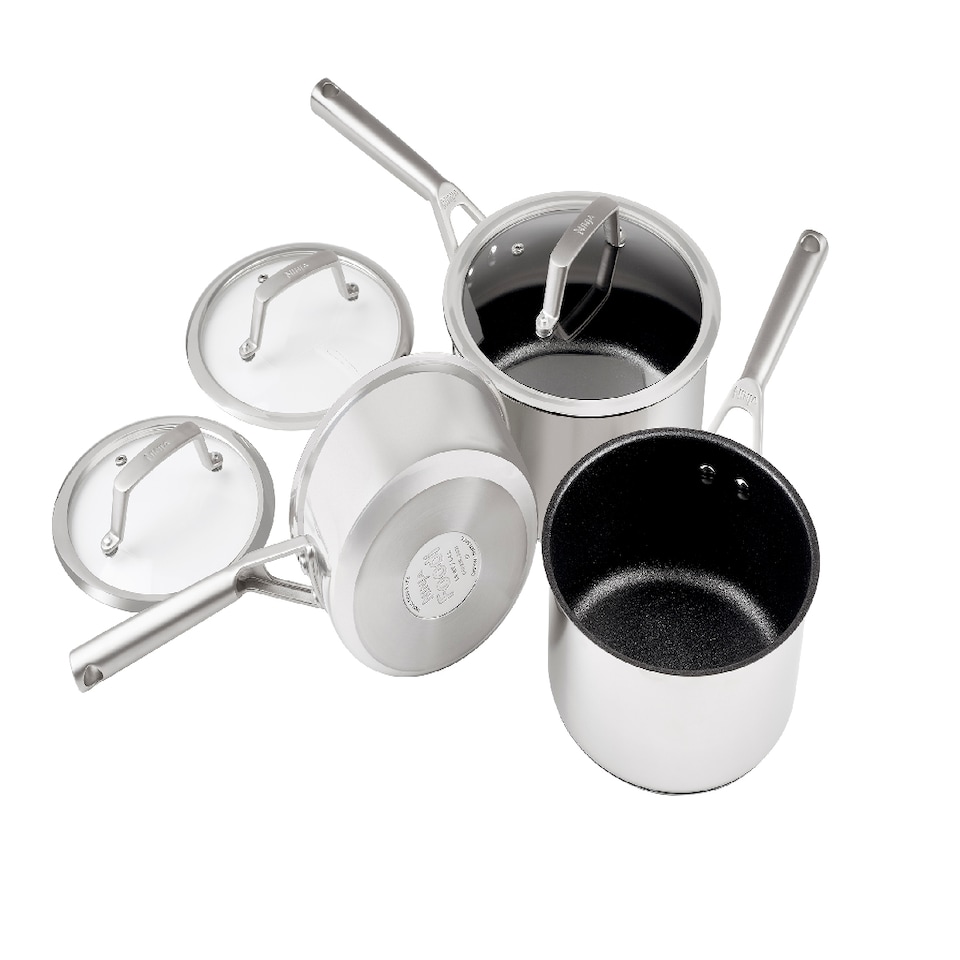 image 1 of Ninja C63000UK ZEROSTICK Stainless Steel 3-Piece Pan Set