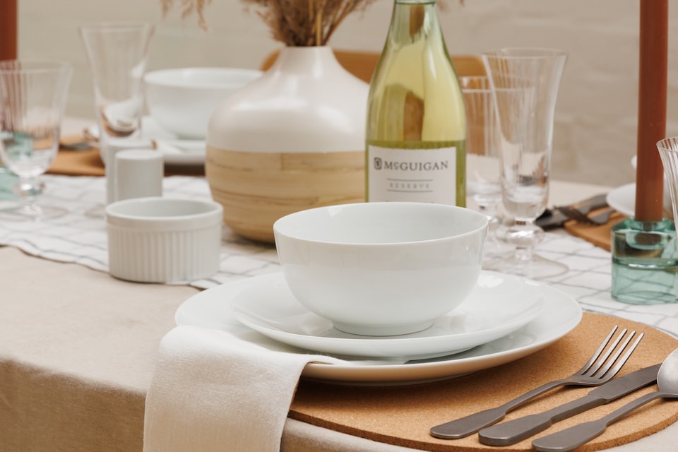 image 1 of Mikasa Dinner Set White Porcelain 12 Piece