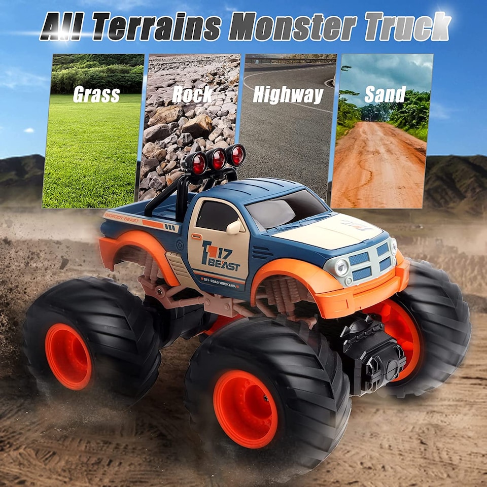 image 1 of 1:18 Scale Bigfoot Remote Control Monster Truck All-Terrain RC Car with Rechargeable Battery