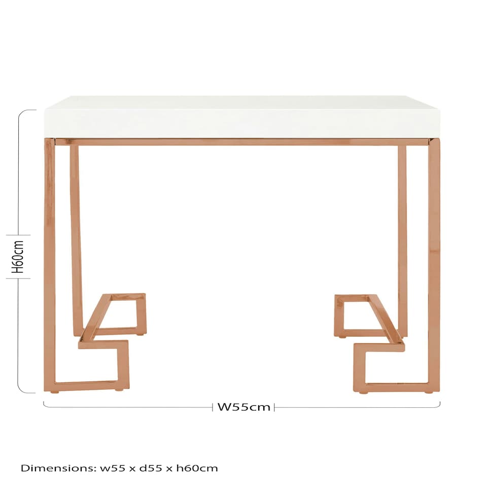 image 1 of Interiors by Premier Contemporary Rose Gold Angled Legs End Table, Versatile Sitting Room Side Table, Sturdy Lounge Side Table