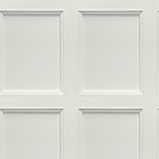 Sample of Classic Wood Panel Wallpaper in Dove White Multi