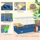 image 4 of PawHut Small Animal Cage, Rabbit Guinea Pig Hutch, Pet Playhouse, Blue