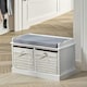 image 2 of Shoe Storage Bench With Cushioned Seat And 2 Drawers White White