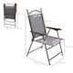 image 5 of Outsunny Folding Chairs Set of 2, Garden Chair with Armrest, Breathable Mesh Fabric Seat, Camping Sports Chairs for Adults, Grey