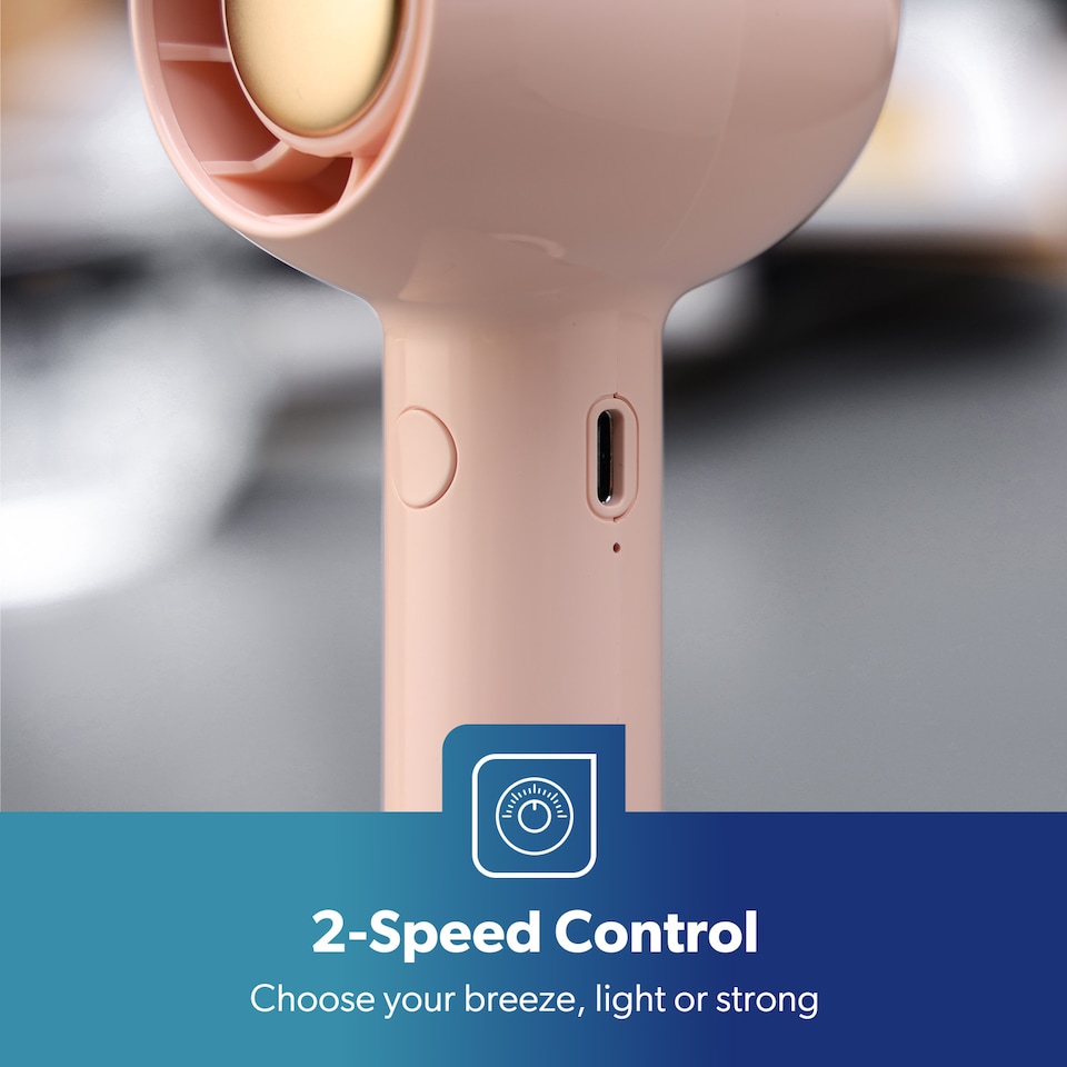 image 1 of GEEPAS Handheld Mini Fan Rechargeable & Portable Pack of 2 - Pink
