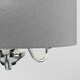 image 2 of ValueLights Modern Chrome 3 Way Curved Arm Grey Linen Slimline Drum Ceiling Light Pendant