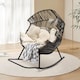 image 1 of Oversized PE Rattan Rocking Chair with Thick Cushion