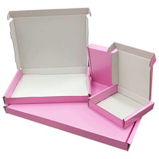 100 x Pink Mini (10cm x 10cm x 2cm) PIP Postal Shipping Large Letter Cardboard Boxes Pink