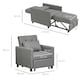 image 3 of HOMCOM Convertible Single Chair Bed w/ Tufted Upholstered Fabric, Grey