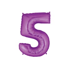 Oaktree Number 5 Foil Balloon - Purple - One Size