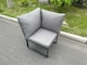 image 4 of Fimous Aluminum Outdoor Garden Furniture Corner Sofa Adjustable Rising Lifting Table Sets Dark Grey Black Tempered Glass 8 Seater