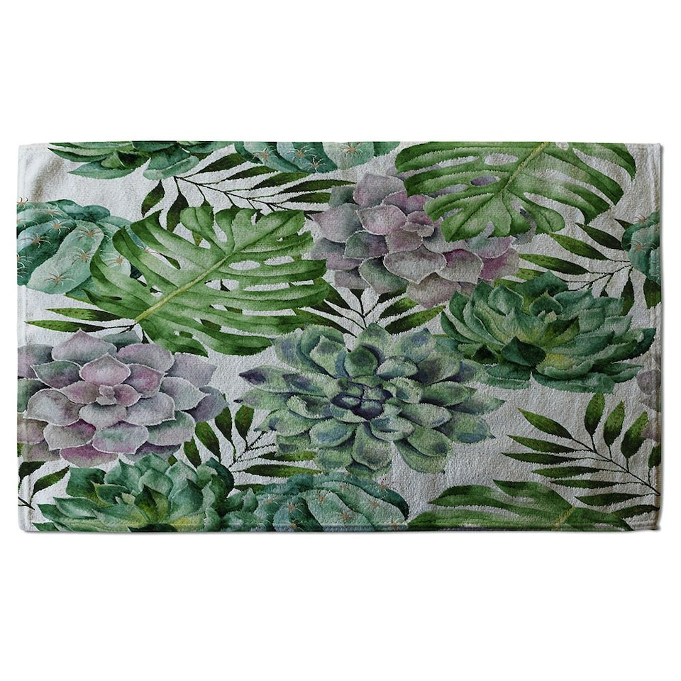 image 1 of Watercolour Botanical Leaves (Bath Towel)