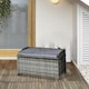 image 2 of Outsunny Rattan Wicker Storage Basket Box Bench Seat Furniture w/ Cushion