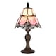image 2 of Quirky and Petite Pink Stained Glass Tiffany Lamp with Clear Beads | Pink | Pink | 1
