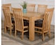 image 2 of Kuba 150 x 85 cm Chunky Medium Oak Dining Table and 6 Harvard Chairs | Brown | Brown