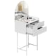 image 1 of HOMCOM Modern Dressing Table with Arched Mirror, Makeup Table with 3 Drawers, Compact Vanity Desk for Bedroom, Small Spaces, 60 x 42.5 x 131 cm, White